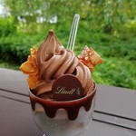 린츠 쇼코라 부티크&카페 가루이자와 푸딩 쇼핑 플라자점 - ソフトクリームショコラ（カップ仕立て）です。(2019年9月)