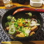 Ikegami Aburaya - もつ煮丼玉子のせ