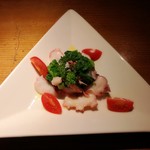 Charcoal Dining るもん - タコと菜の花のオニオンソース　８００円