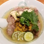 麺屋 六感堂 - 松茸と炙りサーロインＳＯＢＡ＋炙り雲丹トッピング