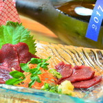 Horse sashimi with Kyushu sweet soy sauce