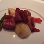 ラーゴ - 宝牧場　近江牛サーロイン　ピッツアイオーラのソース（2019年9月）