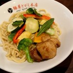 麺屋 とがし - 彩り野菜のグリーンカレーつけめん(並盛)950円