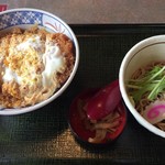 Wafuu resutoram marumatsu - かつ丼とミニそばランチ