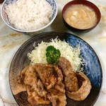 お食事 まるやま - 林SPFリブロース生姜焼き定食1250円ご飯大盛＋100円