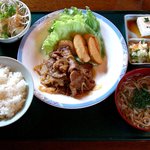 味完 - 料理写真:味完 ＠佐野 ランチ 生姜焼きセット ９２４円