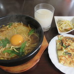 チャングム - 石焼ラーメン チヂミ付き880円＋マッコリ500円