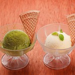 Uji matcha ice cream with Shizuoka matcha