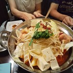 100えん串カツ - モツ鍋