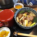 信太そばや - 鴨そば(950円)