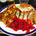 カレー屋アカマル - 豚ロースカツカレーライス¥1350,炙りチーズ¥100,目玉焼き¥150