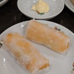 菜香新館 - 元祖海老のウエハース巻き揚げ　マヨネーズを付けて