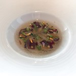 Geranium - ★9 Lightly Pickled Celeriac with Söl, Dried Mussels & Aromatic Seeds