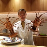 銀座 しのはら - えなりかずき(？)さんと千葉県産の伊勢海老