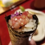 銀座 しのはら - 鮪とべったら漬けの手巻き