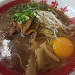 ラーメン東大 - 醤油とんこつラーメン 生卵は無料トッピングです