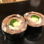 日本橋蛎殻町 すぎた - しめ鯖海苔巻き