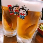 本格炭火焼　吉鳥 - 生ビールで乾杯