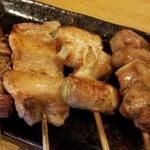 だるまさん - 砂肝、アスパラ巻き、豚バラ、タン 塩
砂肝が一番だったかな♪