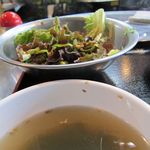 韓国料理 サムギョプサル どやじ - スープとサラダ2012/02