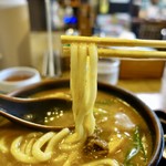 日の出うどん - ［2019/08］特カレーうどん・中辛(1000円)＋ライス・小小(120円)＋生玉子