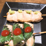 焼き鳥 永ちゃん - ささみの大葉巻き梅とささみ山葵