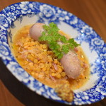 ワインバー バッカス - ソーセージとレンズ豆の煮込み（７５０円）