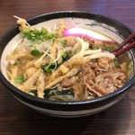 大洋うどん 鯖寿司 - 肉ごぼう天うどん