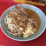 立川マシマシ  - つけ汁。ヤサイアブラカラメとニンニク