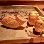 酒井商会 - 最中アイス３点盛り、りえ姫さんバースデープレートで♪