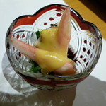 板前心 菊うら - タラバ蟹と韮の芥子酢味噌