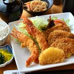 ・Pork fillet cutlet & fried shrimp set meal