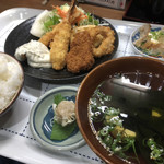 新地 入船 - 日替り海老フライ定食♪ 800円