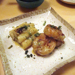 銀座 しまだ - 白アスパラと帆立