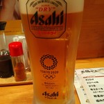 たべてやのんでや - 生ビールはスイーパードライ。