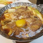 郡上ヴァカンス村ホテル - すき焼きがグツグツと煮えてきたので、卵を落としました。　　　　　　2019.09.21