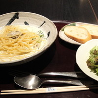 かなわ - カキの塩辛クリームパスタセット（１３００円）