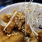塩そば専門店 桑ばら - ユメ特製タレの鶏唐揚丼と塩掛けそばの定食