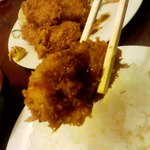 四季 - カキフライウスターソースで頂きます