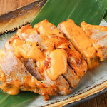 Grilled Sangenton pork with cheddar cheese