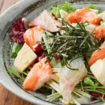 Japanese-style salad with tofu and Seafood ~Yuzu pepper dressing~