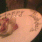 2012,1 窈ちゃんに取り分けていただいたバースデーケーキです。ピンぼけすみません！