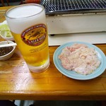 元祖ホルモン焼 大丸食堂 - 生ビールにホルモン