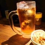 焼き鳥 鳥ひろ - ウーロン茶(^^;と付きだし