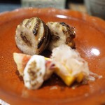 津の守坂 小柴 - カマスの醤油漬けの松茸巻き