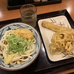 丸亀製麺 - ぶっかけ、ちくわ天、帆立かき揚げ【2019.9】