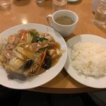 南海飯店 - かたい焼ソバ＋ライス