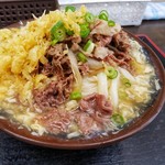 うどん屋 まつはま - かきたまあんかけ(冷)+肉トッピング