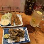 おぎ野 - エビフライと赤しゃエビ唐揚げ