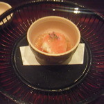 日本料理 晴山 - 帆立と長芋の梅肉和え